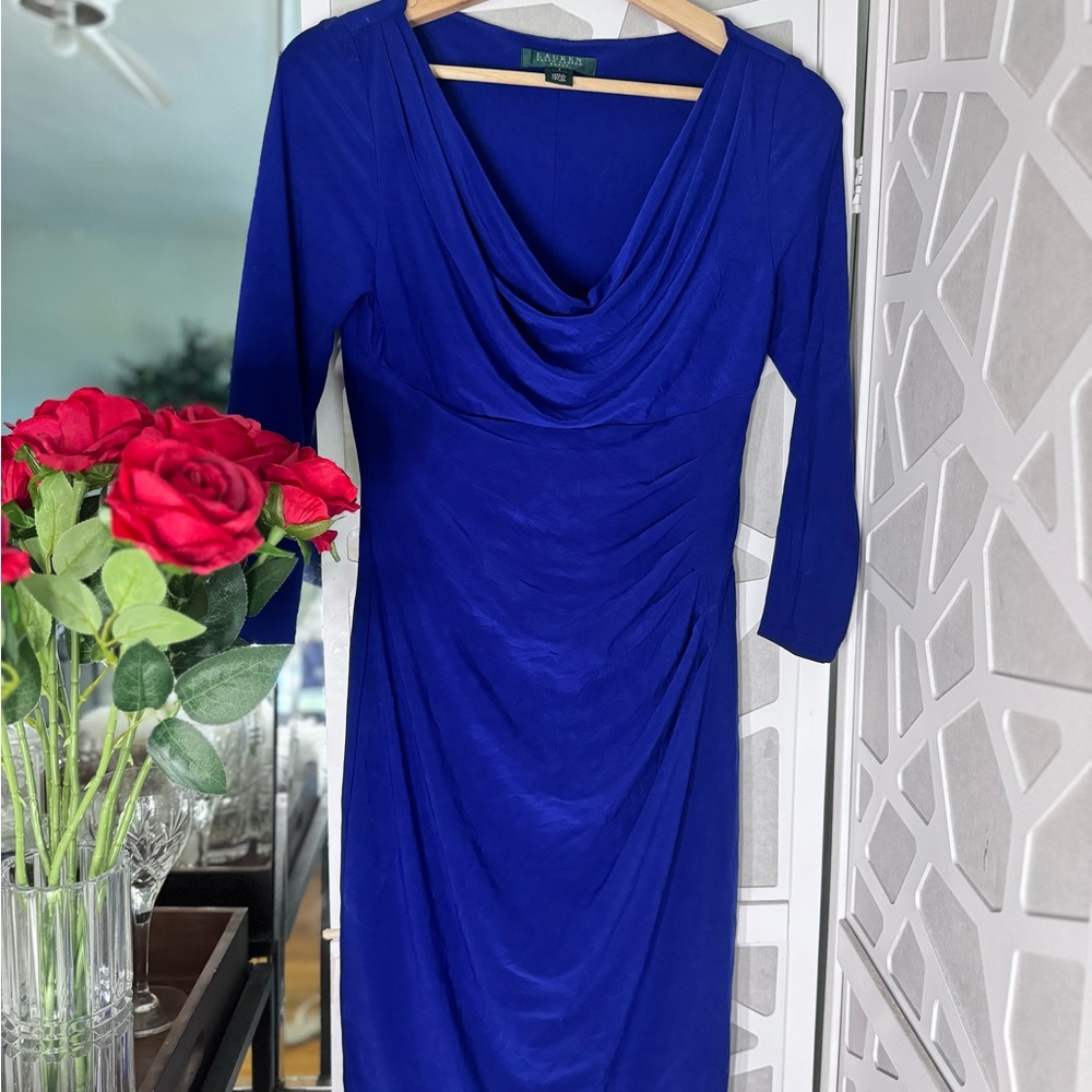 Ralph Lauren Royal Blue Long Sleeve Dress